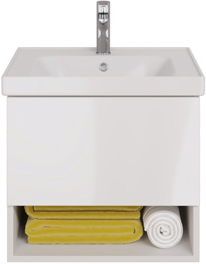 Dreja Тумба с раковиной Perfecto 60 подвесная белая – картинка-3